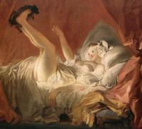 Fragonard, Jean-Honore - Young Woman Playing with a Dog